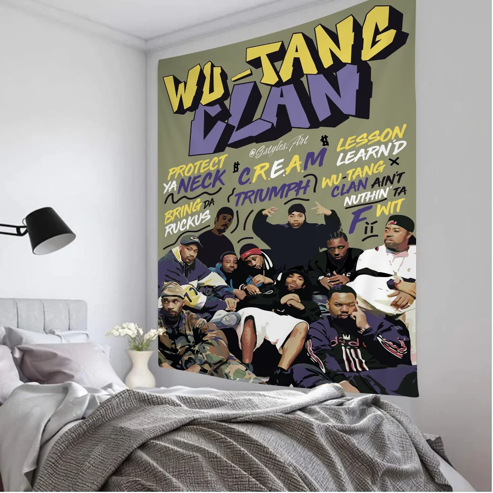 WU T-TANG C-CLAN Cartoon Tapestry Art Science Fiction Room Home Decor Art Home Decor