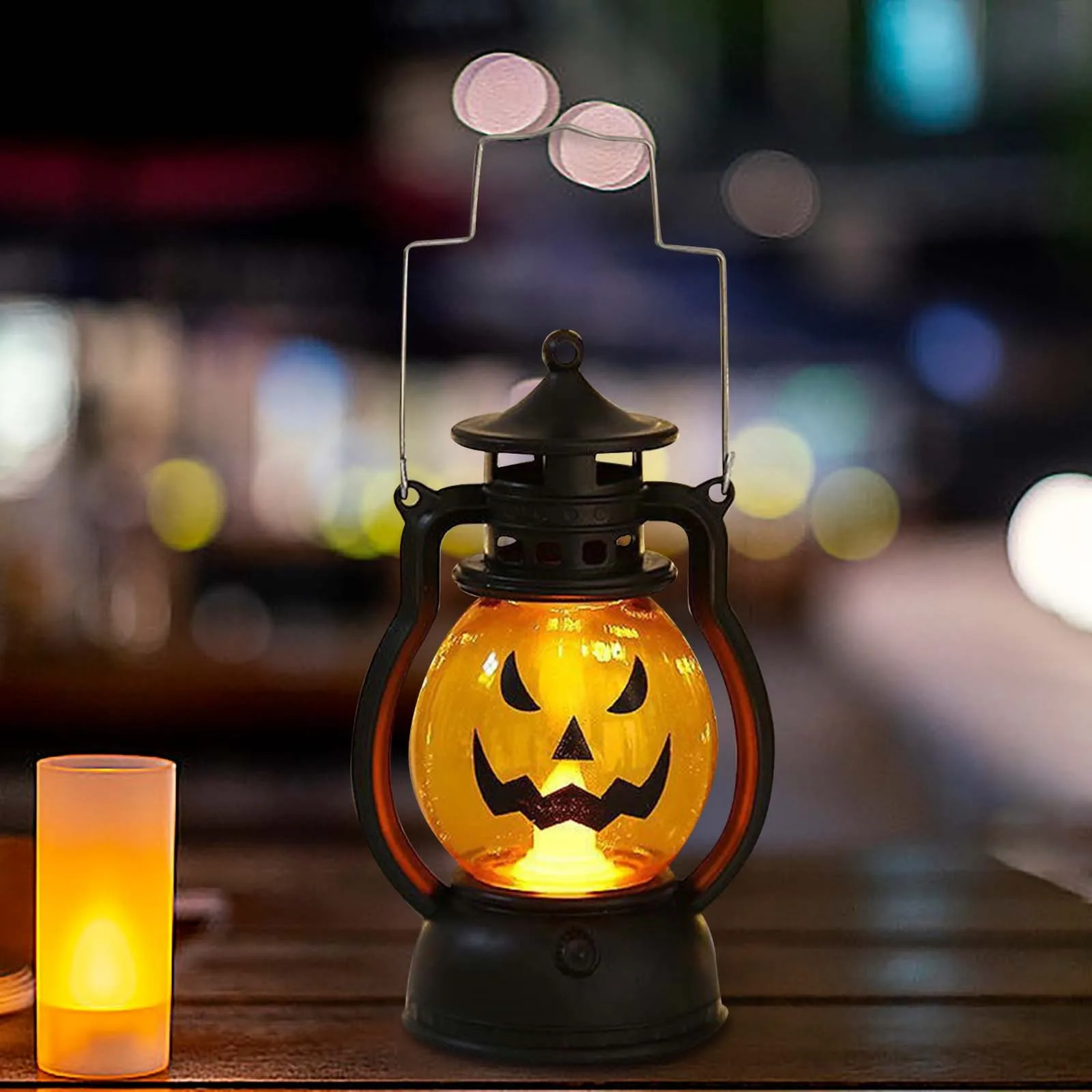 Halloween Decorations Led Candle Light Vintage Witch Castle Pumpkin Ghost Hanging LED Lantern Lamp Haloween Party Decor Supplies