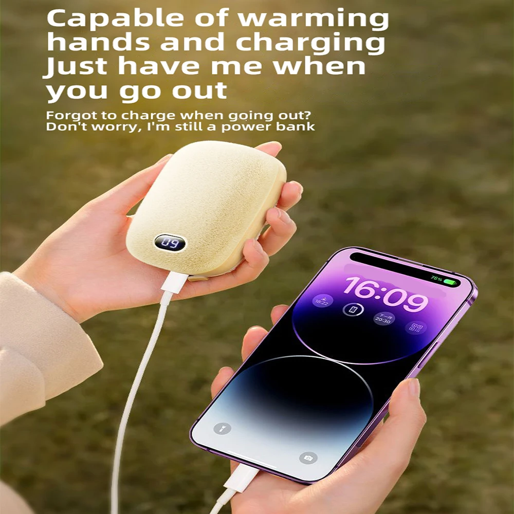 New Hand Warmer Power Bank 2in1 3600mAh USB Rechargeable Winter Mini Hand Warmer Electric Heater Pocket Warmer High-capacity