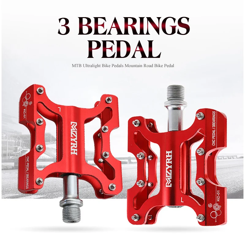 MZYRH Bicycle Pedals Ultralight Anti-slip CNC BMX MTB Road Bike Pedal Cycling 3 Sealed Bearing Pedals Bicycle Parts MZ-715