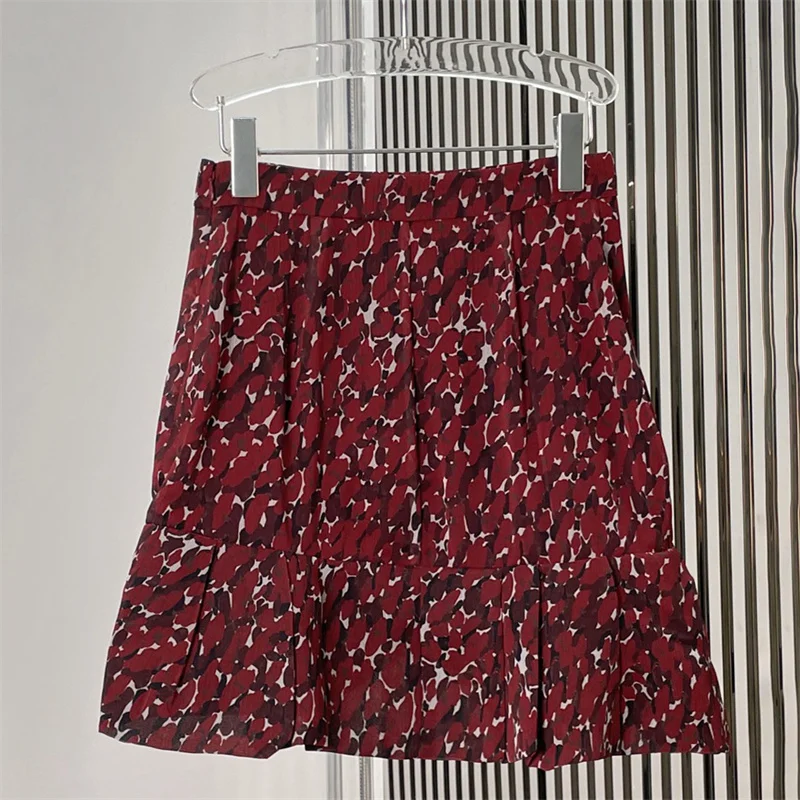 

Women's skirt 2026 Spring new high waisted slim mini skirt printed women's half skirt irregular pleated skirt y2k Skirt shorts