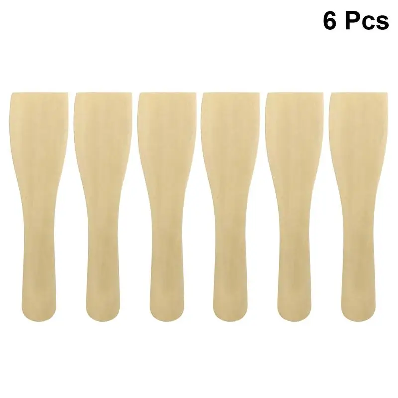 6pcs Non-stick Wooden Spatula Kitchen Cooking Shovel Small Wood Turner Cooking Shovel Kitchen Utensils Cookware Kitchen Tool