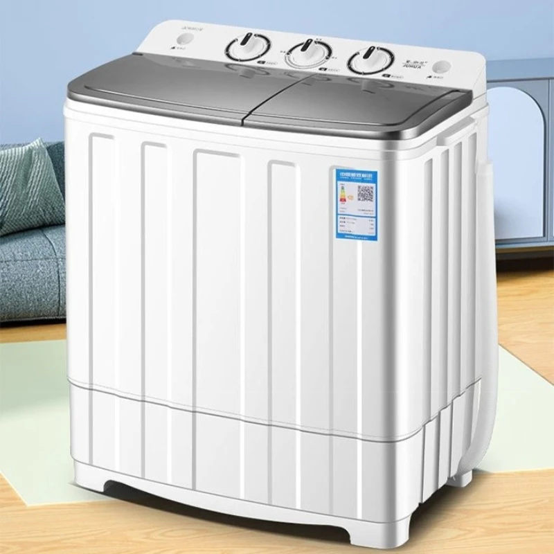 

Double Bucket Large Capacity Washing Machine Powerful Stain Removal Stable Durable Labor-saving Knob Operation Home Appliances