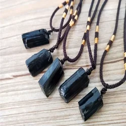 1pcs Natural Crystal Black Tourmaline Rough Stone Pendant Pendant Black Tourmaline Pillar Rough Ore