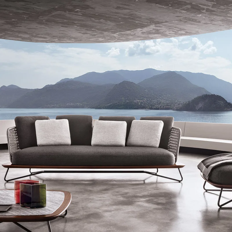 

Современный комплект садовой мебели из ротанга для балкона, патио, двора, виллы, с алюминиевым каркасом