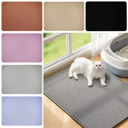 Non-slip Cat Litter Trap Mat EVA Double Layer Cat Litter Box Mat Waterproof Quickly Store Mess Free Litter Mat Pet Supplies