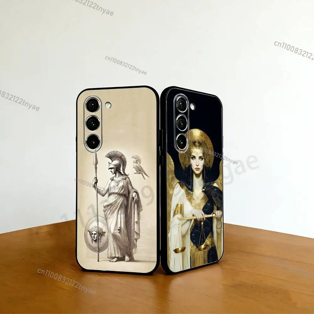 Abstract Greek Mythology Athena Phone case For Samsung Galaxy A53,51,72,73,31,30,42 Soft Silicone Black Cover