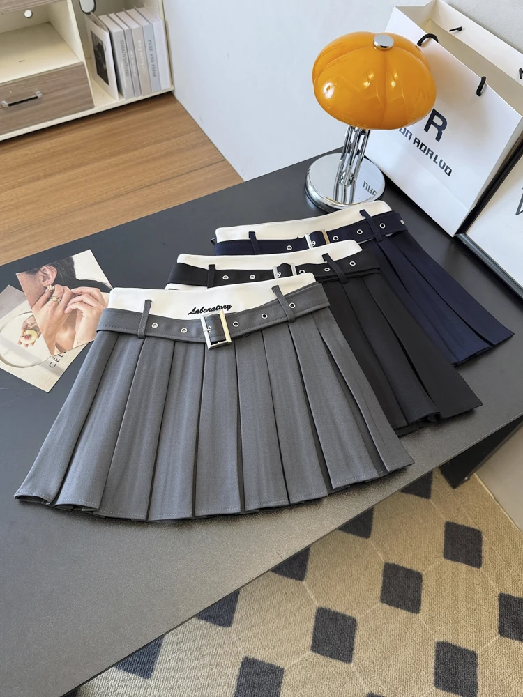 تنورة نسائية صغيرة غير رسمية نصف Y2K كورية هاراجوكو شارع العليا الجمالية 90S مجموعة البنات أكاديمية ريترو تنورة صغيرة الملابس 2025
