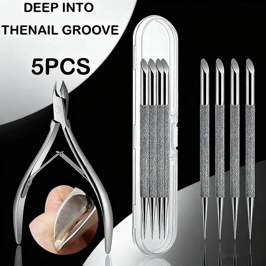 1/3/5 Uds nuevo empujador de cutículas de estilo ruso, empujador de cutículas en forma de herradura de doble punta.