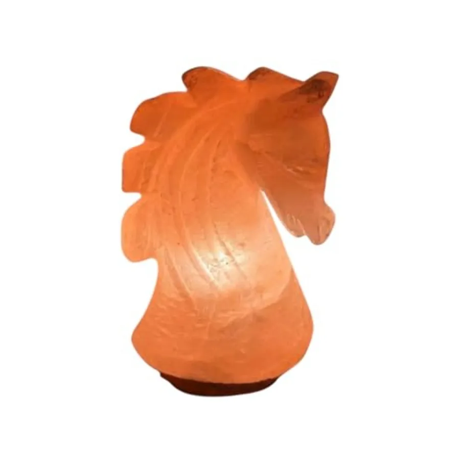 Himalayan Salt Lamp, Horse Shape with Dimmer Hand Carved Natural Pink Crystal Rock Lamp for Home Décor, Relaxing Light for Bedr