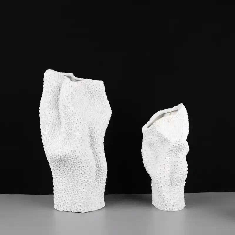 Creative Alien Texture White Vase Decoration Simple Living Room Home TV Cabinet Desktop Flower Arrangement Device
