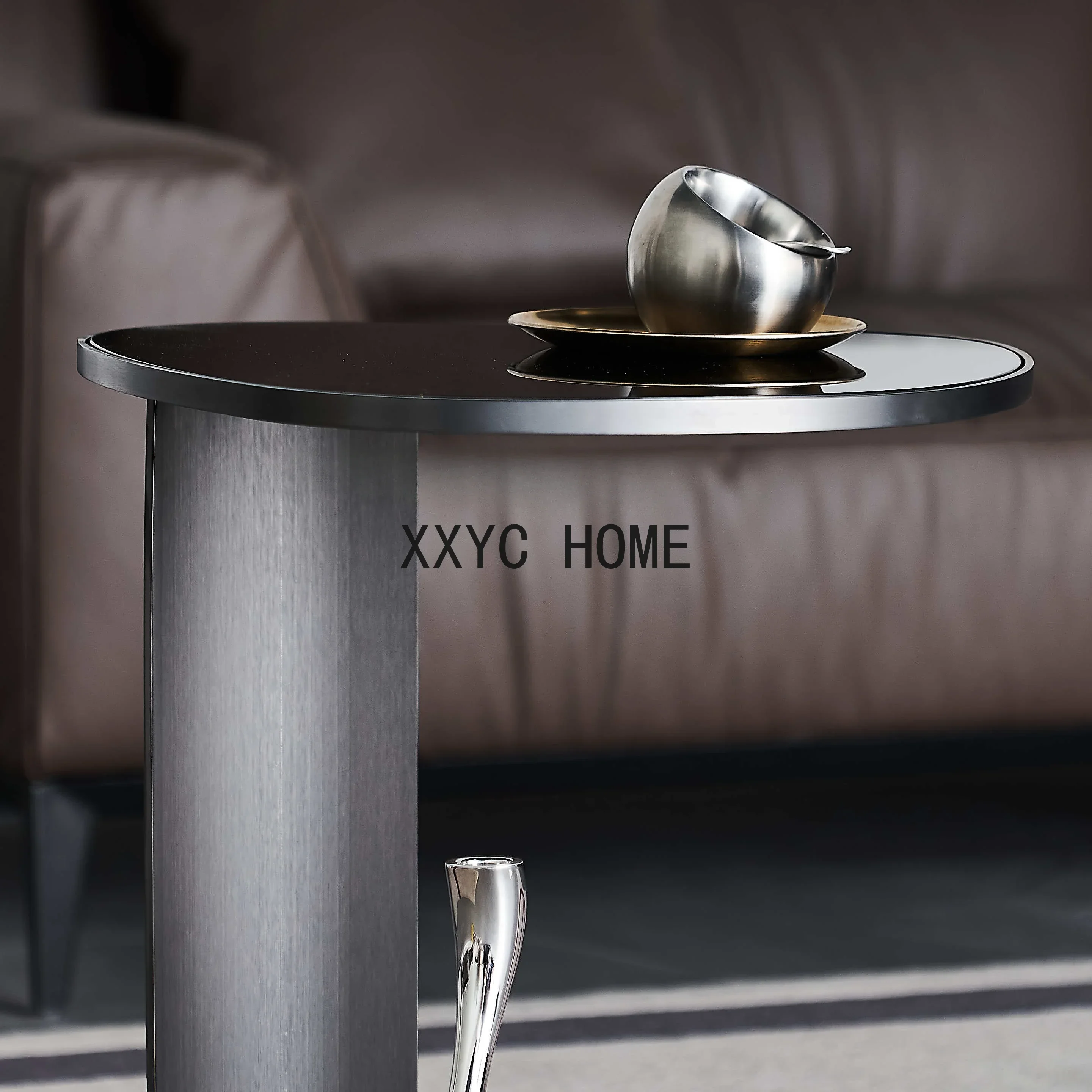 Table d'appoint Table d'angle/Minimaliste italien/Quadrée/Verre trempé