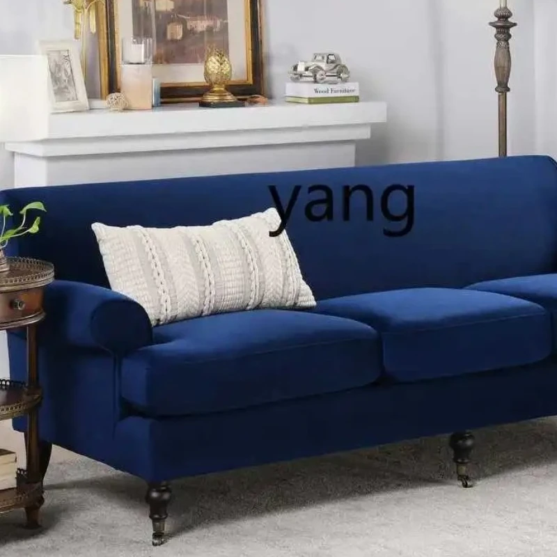 

CX fabric sofa small apartment simple solid wood sofa fleece three people