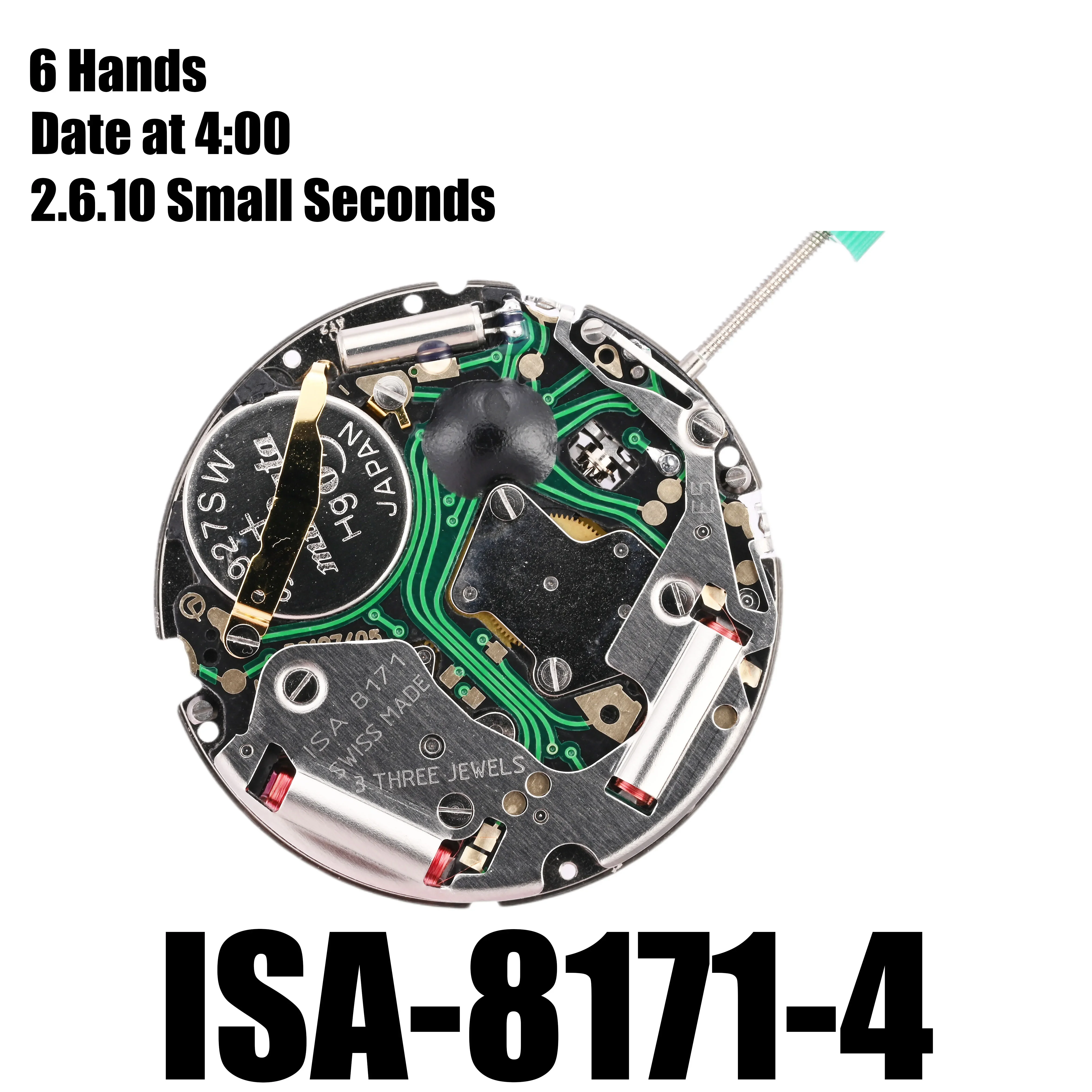 8171 Movement Isa 8171-4 Movement ของแท้ QUARTZ Caliber สี่นาฬิกาอเนกประสงค์6มือ2.6.10วินาทีเล็กๆ