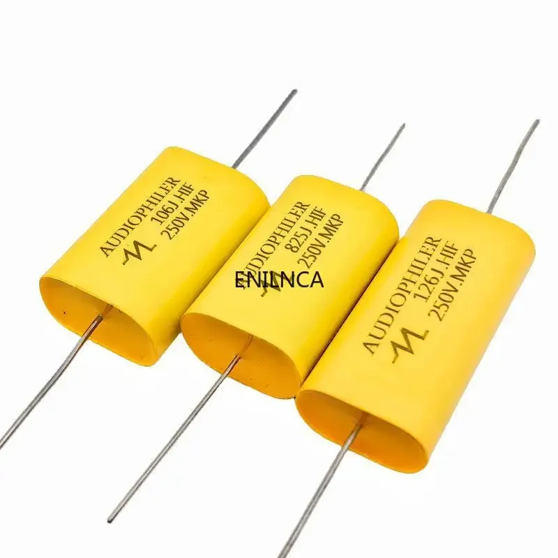 2Pcs 250V MKP Capacitor Audio HIFI Fever Audio Metal Film Coupling Frequency Dividing 1UF 1.5UF 1.8UF 2.2UF 2.7UF 4.7uF