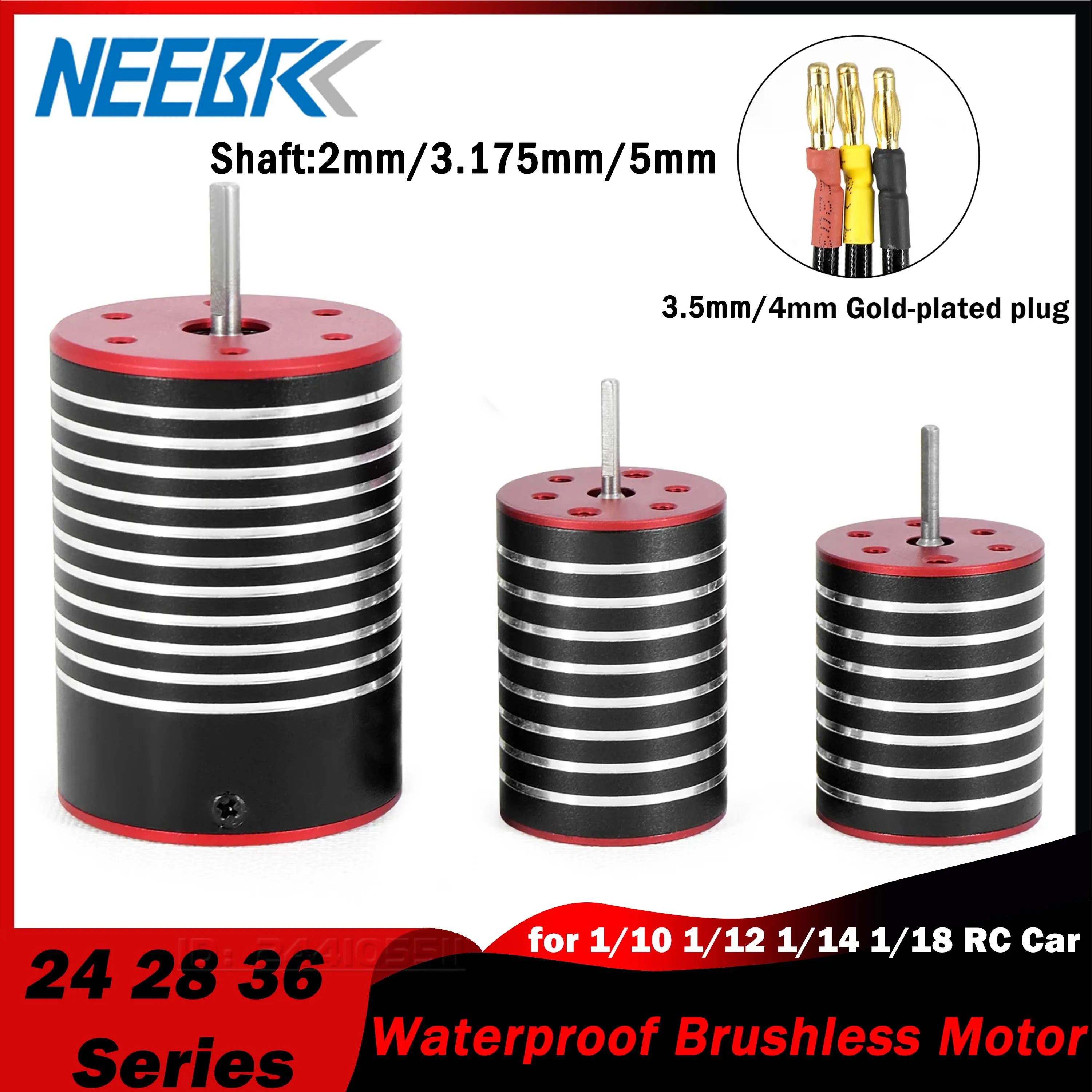 Waterproof 2430 2435 2838 2847 3650 3660 3670 Brushless Motor for 1/12 1/14 RC Car Racing Off-Road Wltoys 144001 Traxxas Redcat