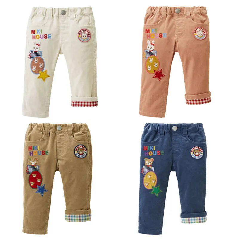 

Autumn Kids Pants Cartoon Bear Corduroy Casual Pant Winter Kids Clothes Baby Boy Clothes Roupa Infantil Pantalones Bottom