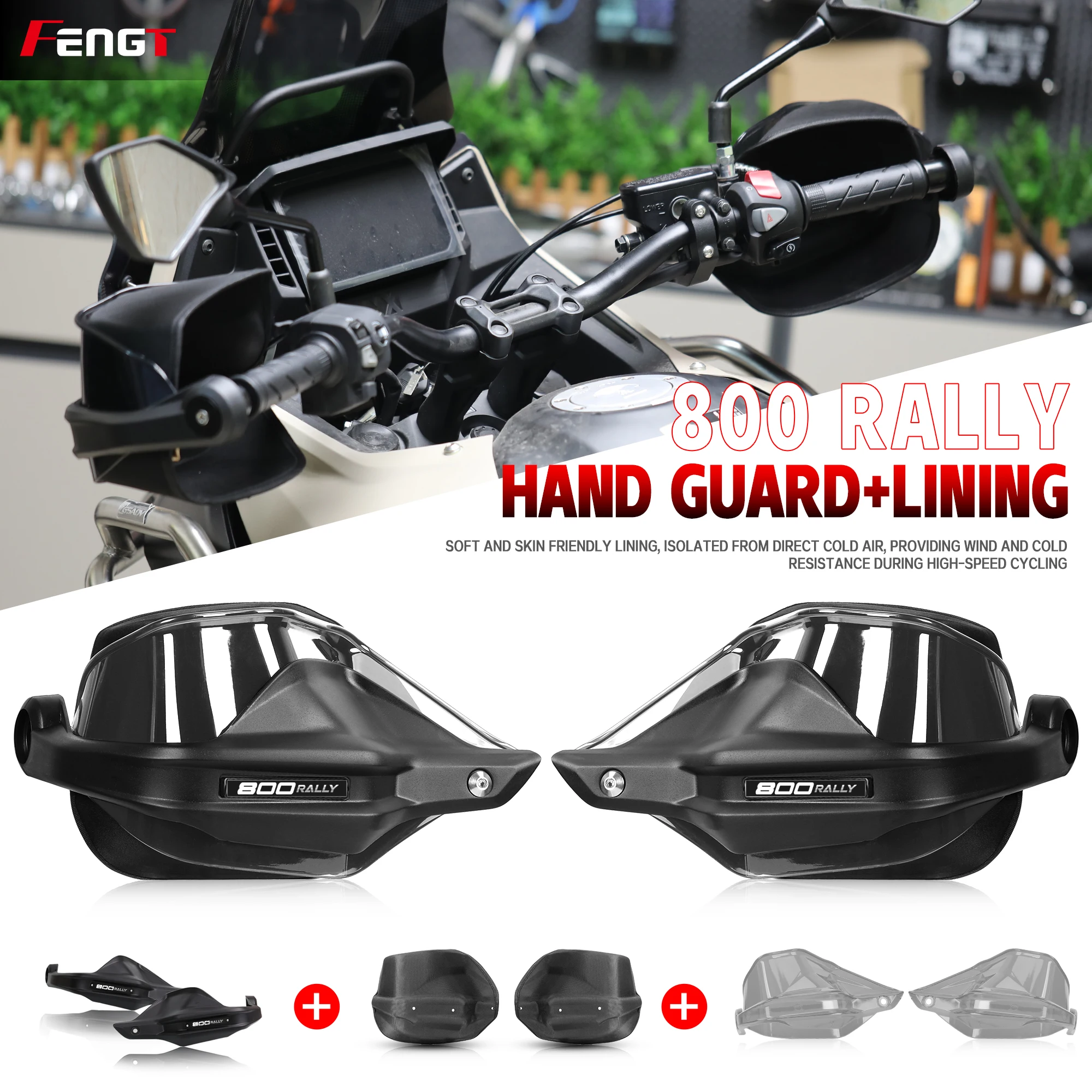 For Voge 800Rally 2025 2026 800 Rally Motorcycle Handlebar Handguard Shield Hand Guard Lever Windshield Protector Screen Cover
