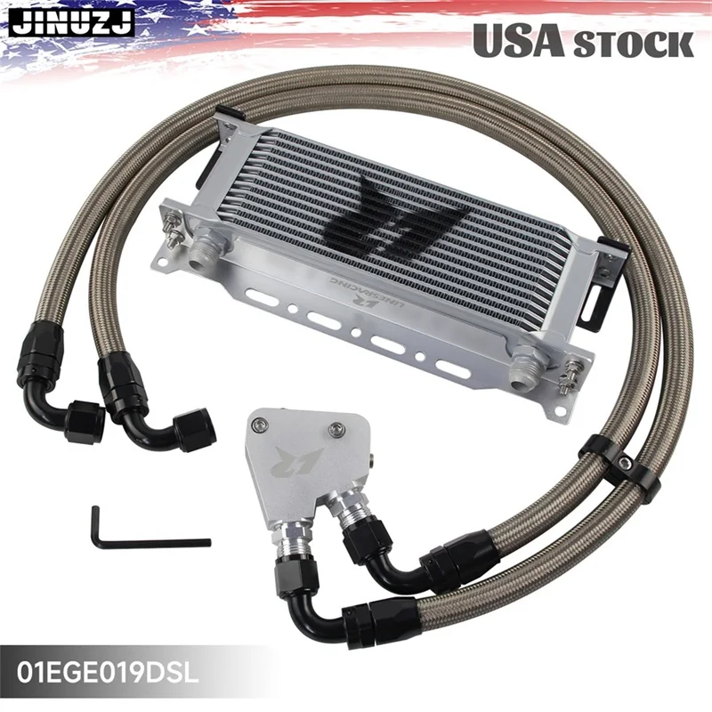 Parafuso do kit do refrigerador de óleo do motor AN10 de 13 fileiras no 97-04 Chevrolet Corvette C5 LS1 LS6 preto/prata
