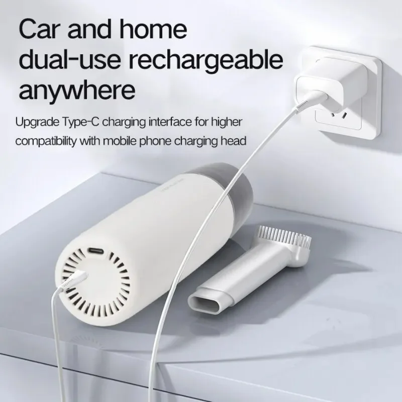 Aspirateur de voiture Portable, Rechargeable, pour automobile, capteur de poussière sans fil, aspiration Cyclone