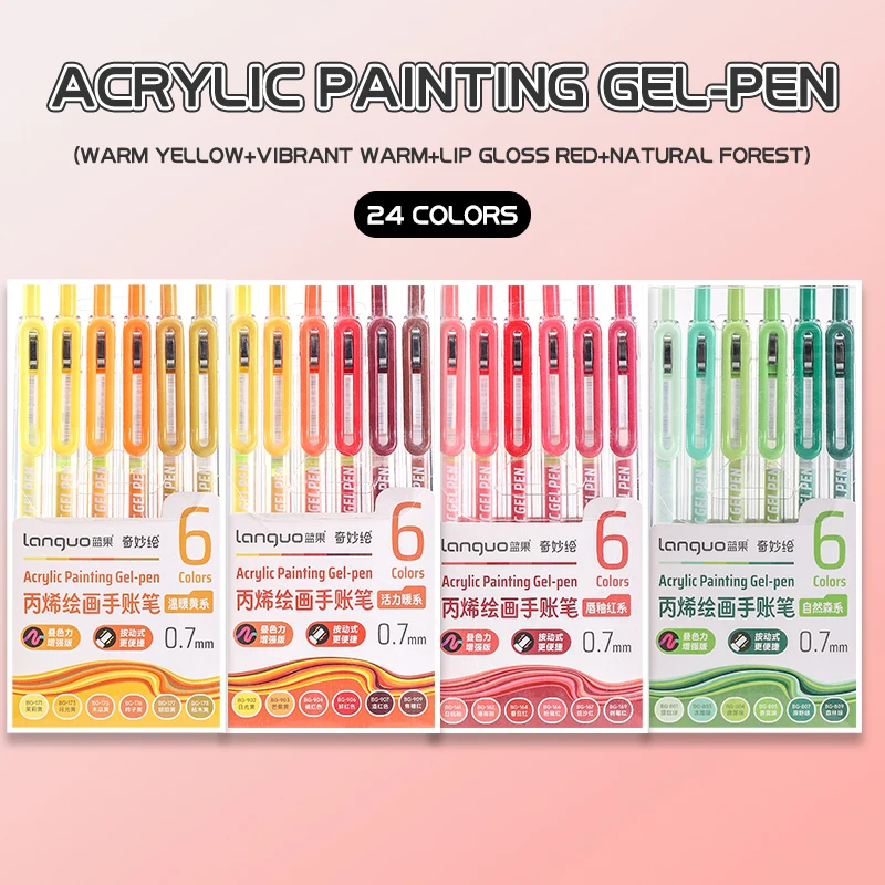 6-90 Farben Languo Acryl-Gelstift-Set, Handbuch-Stift, mehrfarbiger Neutralstift, Schreib- und Zeichenstifte für Schüler, D200 – Detail 28
