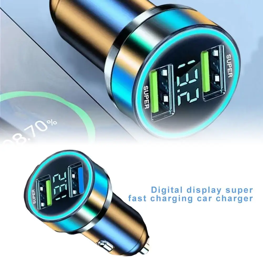 120/240W Digital Display Super Fast Charging Car Charger Car Universal Charger Portable Mini Accessories D1S7