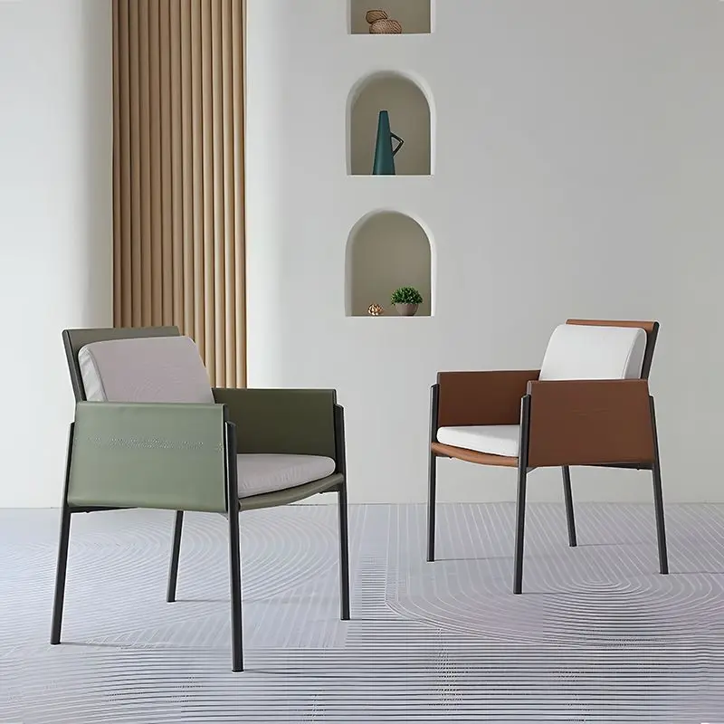 Dining  study  Italian light  household  minimalist dining table and  commercial negotiation tea table  leather makeup