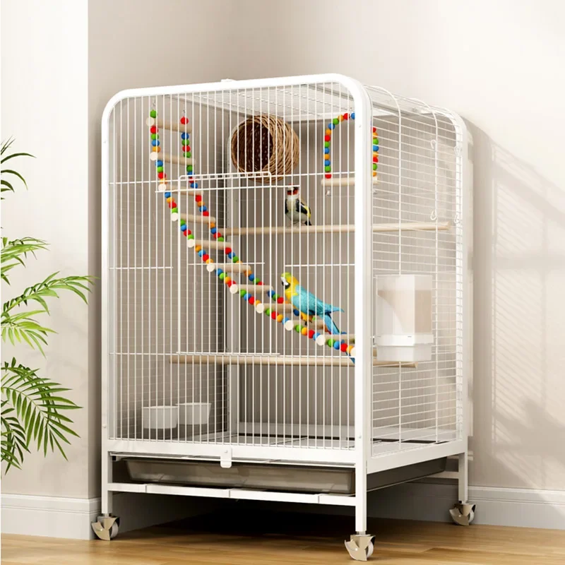 

Iron Latch Bird Cages Large Plate Carrier Parrot Cage Budgie Parakeets Feeder Gabbia