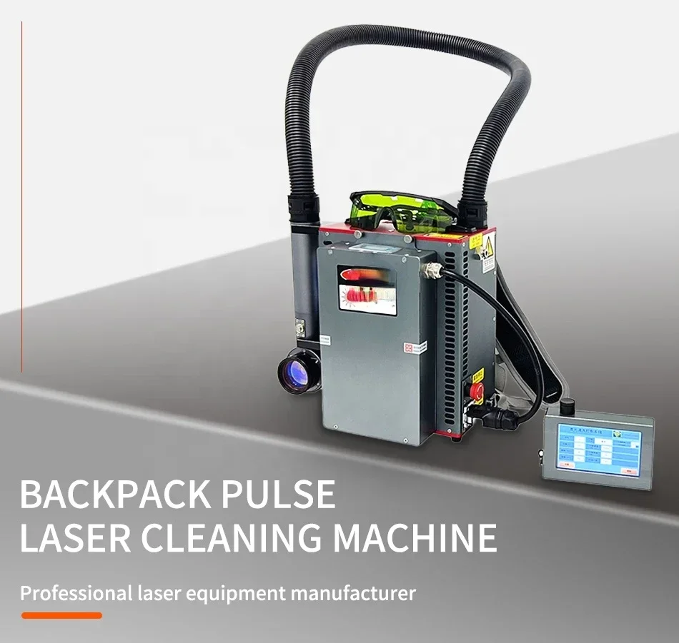New Model Backpack Portable machine Rust Removal Surface 100w Pulse las ser Cleaning Machine factory Price MAX JPT Machine