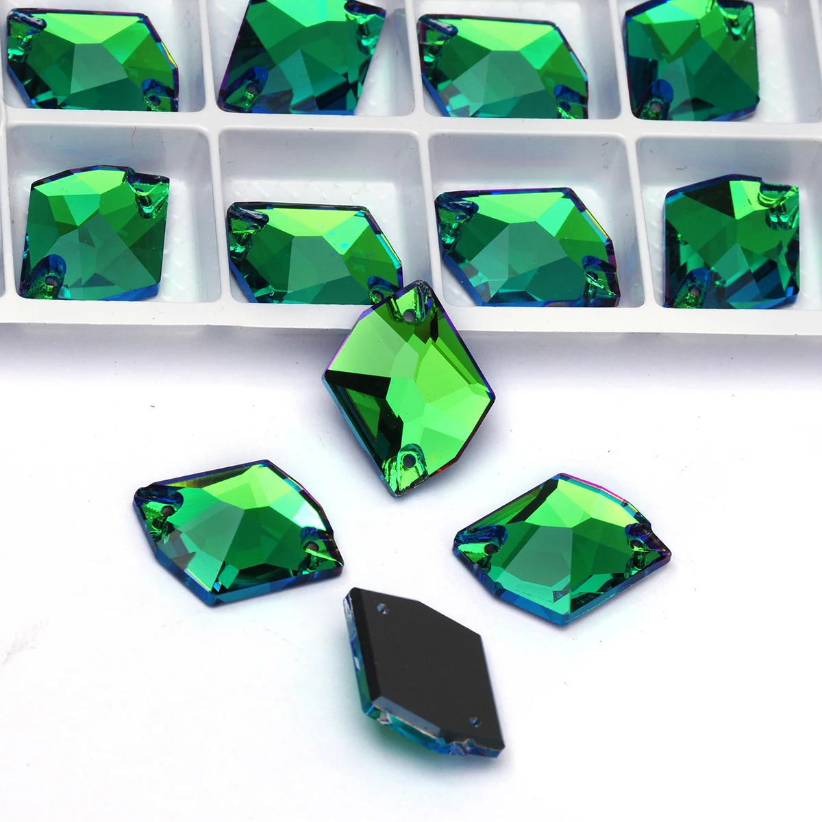 Pubrilex Sphinx All Shapes Aufnähbare Strasssteine, Flache Rückseite, Abgeschrägte Kristalle zum Aufnähen für Kleidungsstücke und Dekorationen – Detail 7