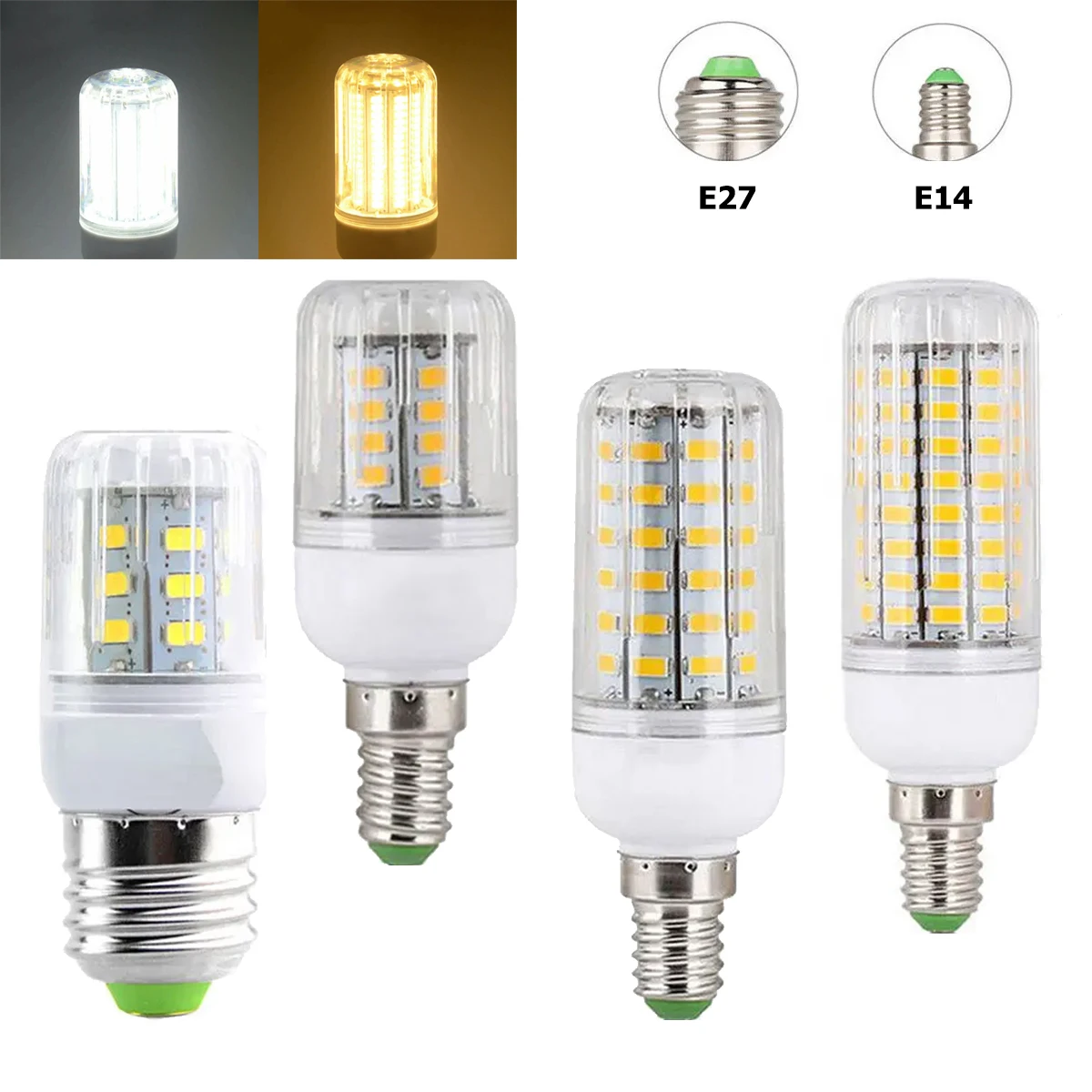 LED Corn Light E27 E14 7W 12W 20W 25W Lights Chandelier 220v Bulbs 64LEDs Lamp 30LEDs Decorative Bulb 5730SMD High Brightness