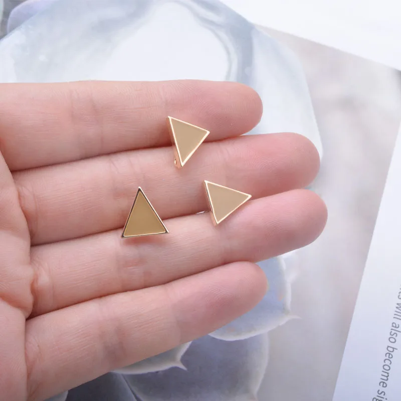 10 Stück Kupfer 18k vergoldete Emaille-Dreieck-Ohrringverbinder Ohrstecker-Set für die Herstellung von Ohrringen und Schmuck DIY – Detail 5