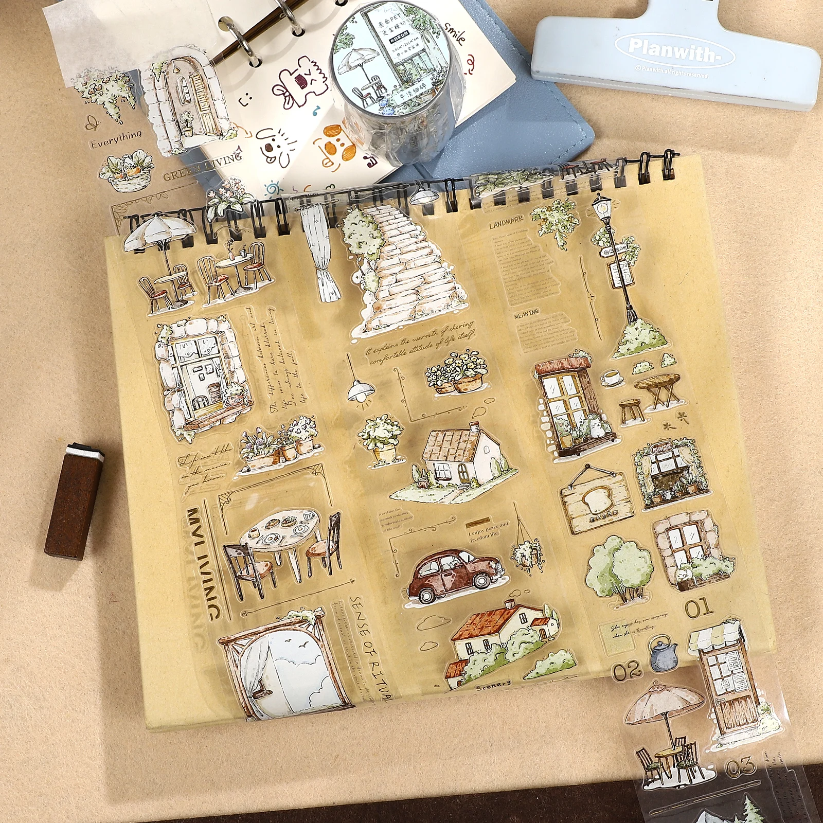 

Винтажная ПЭТ-лента 55мм*6м с изображением комнатных растений и оконных пейзажей, креативный материал для DIY-журналов, коллажей, скрапбукинга, канцелярские товары