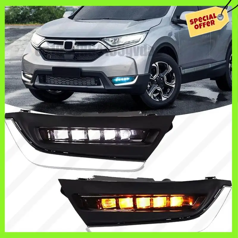 

-A61K For Honda CRV CR-V 2017-2019 Fog Lamp Turn Signal Daytime Running Lights DRL Accessories