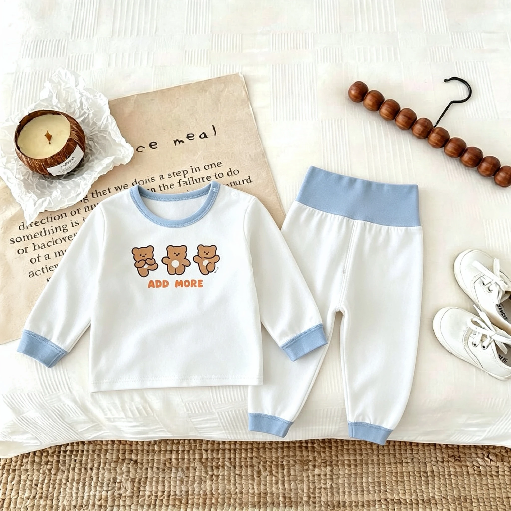 Baby Mädchen Jungen Herbstkleidung Zweiteiliges Set Unterwäsche Anzug Kinder Lässiger Komfort Langarm-Oberteil + Hose Hauskleidung Schlafanzug – Detail 2