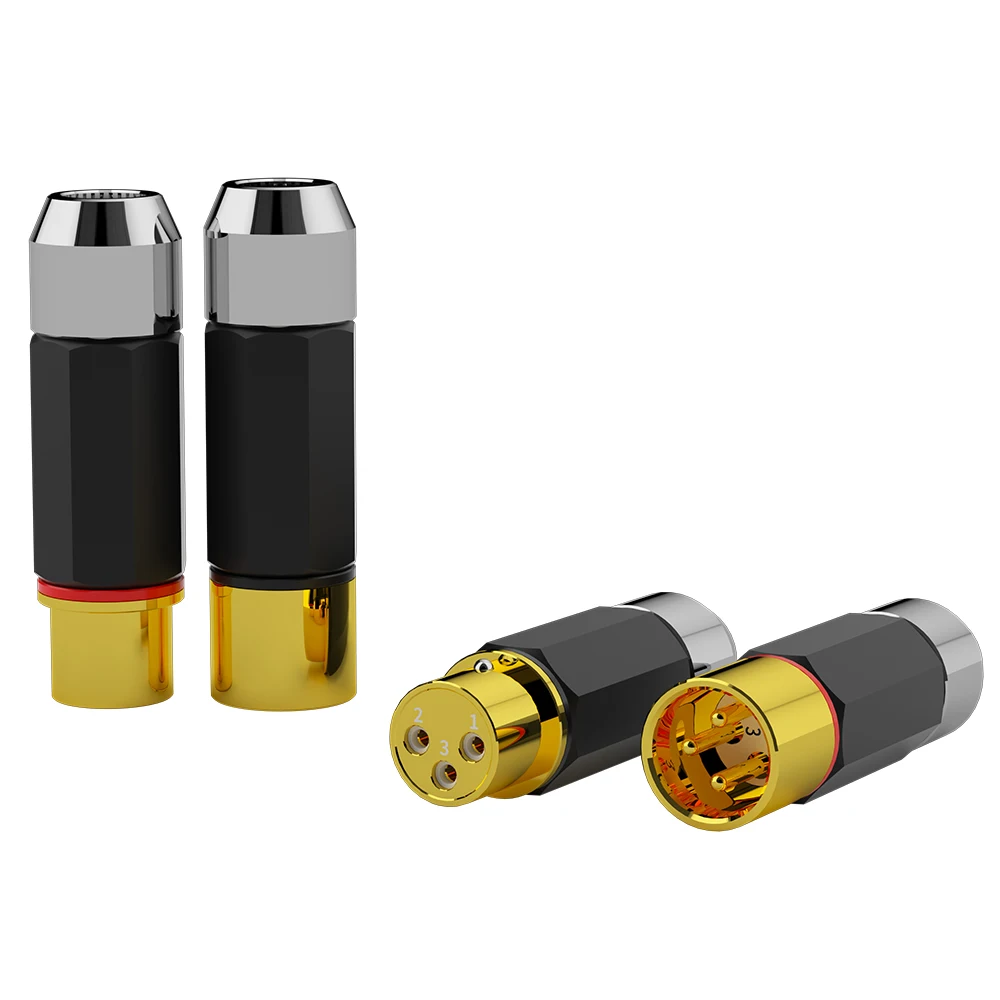 Monosaudio Pure Copper XLR Adapter XMF709 3Pin XLR Male Female Converter Audio Plug For Hifi Balanced Cable