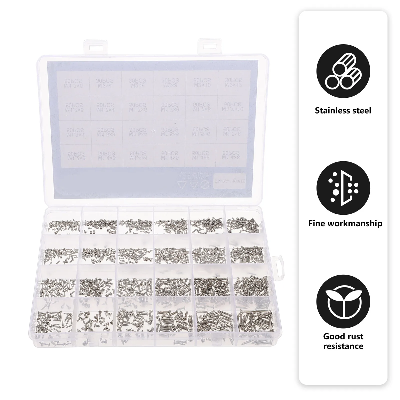 1Set Self-Tapping Screw Kit Assortment for Metal Wood Plastic Sheet Metal Small Stainless Steel Screws Replacement Self - view 6
