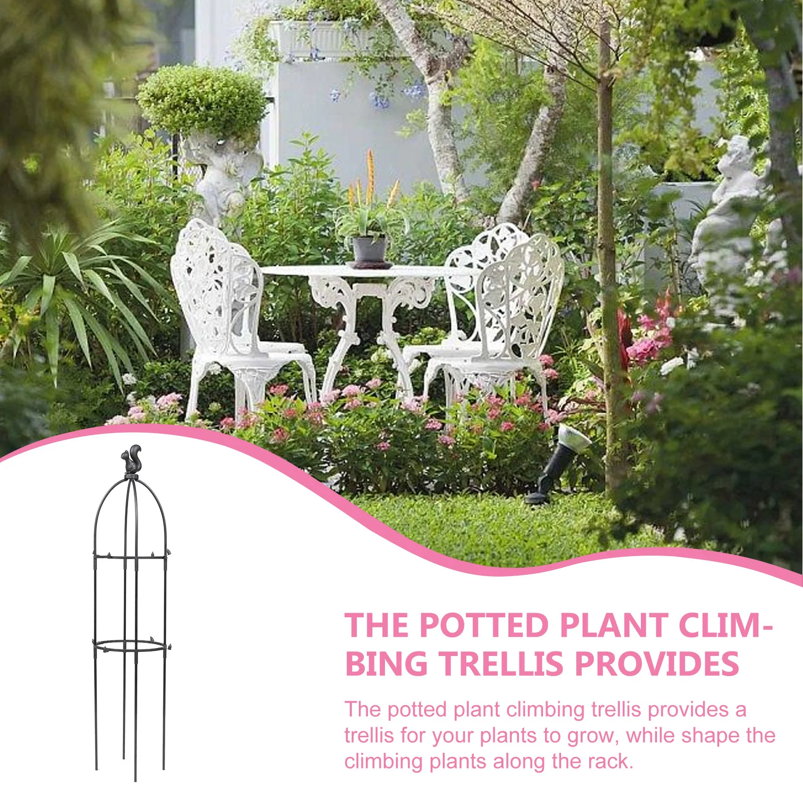 

1Set Garden Climbing Trellis Potted Plant Support Rack Sturdy Plant Climbing Holder for Indoor Outdoor Vegetable Vine Plants