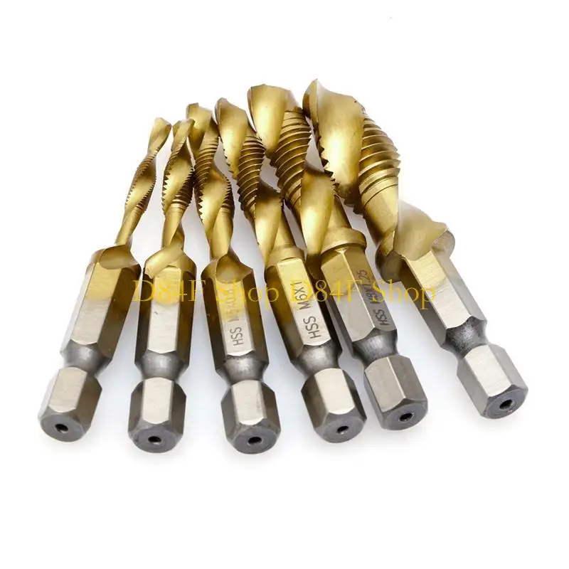 D84F 1PC Shank M3-M10 for Titanium Plated HSS Hand Screw Thread Metric Tap Drill