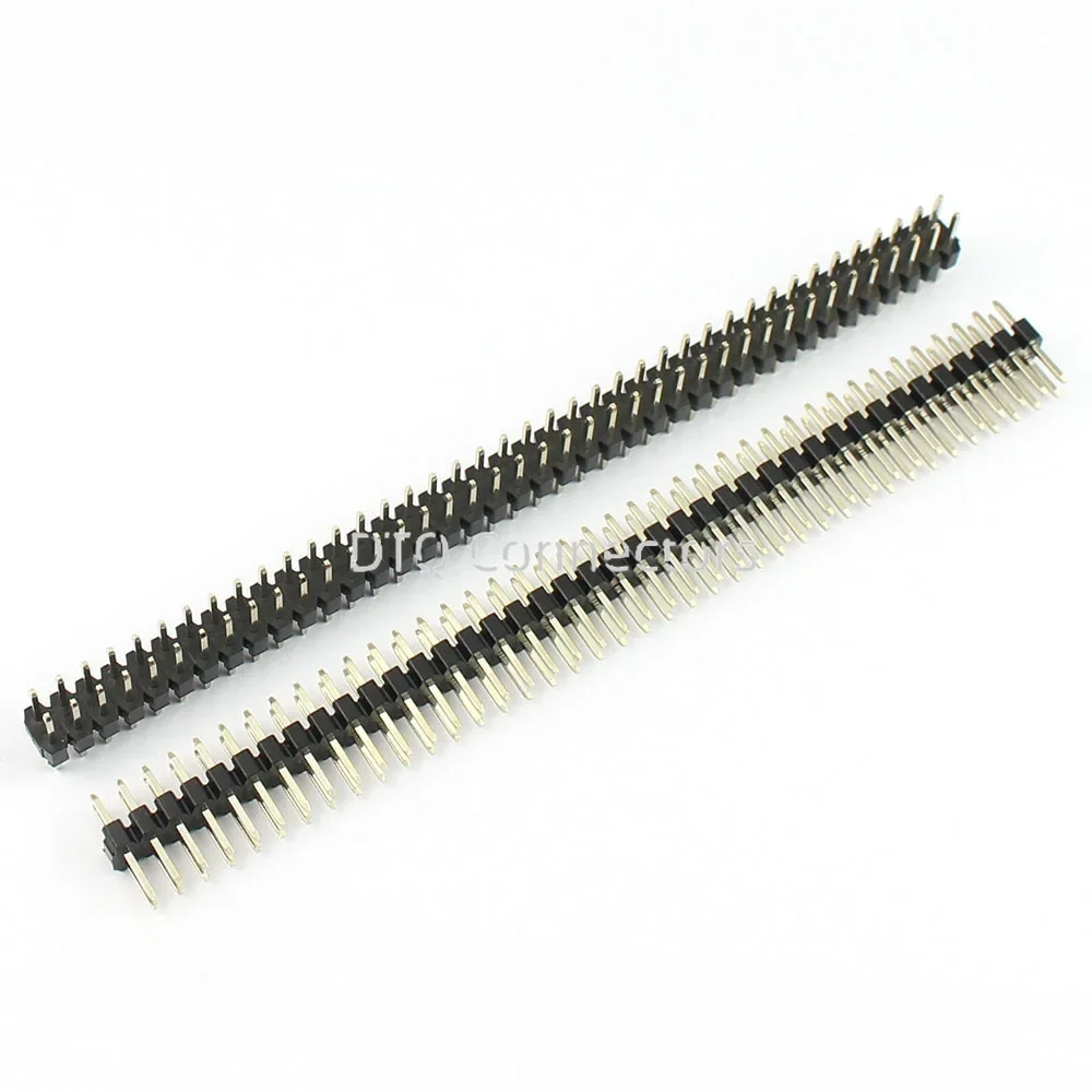 20pcs Gold Plated 2mm 2.0mm Pitch 2x40 80 Pin Double Male Long Header Strip Connector 180 Degree 80P Length 8.7mm