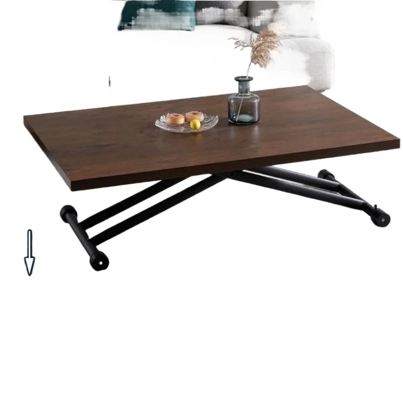 Multifunctional table dining table, small household small movable, liftable folding table small tea