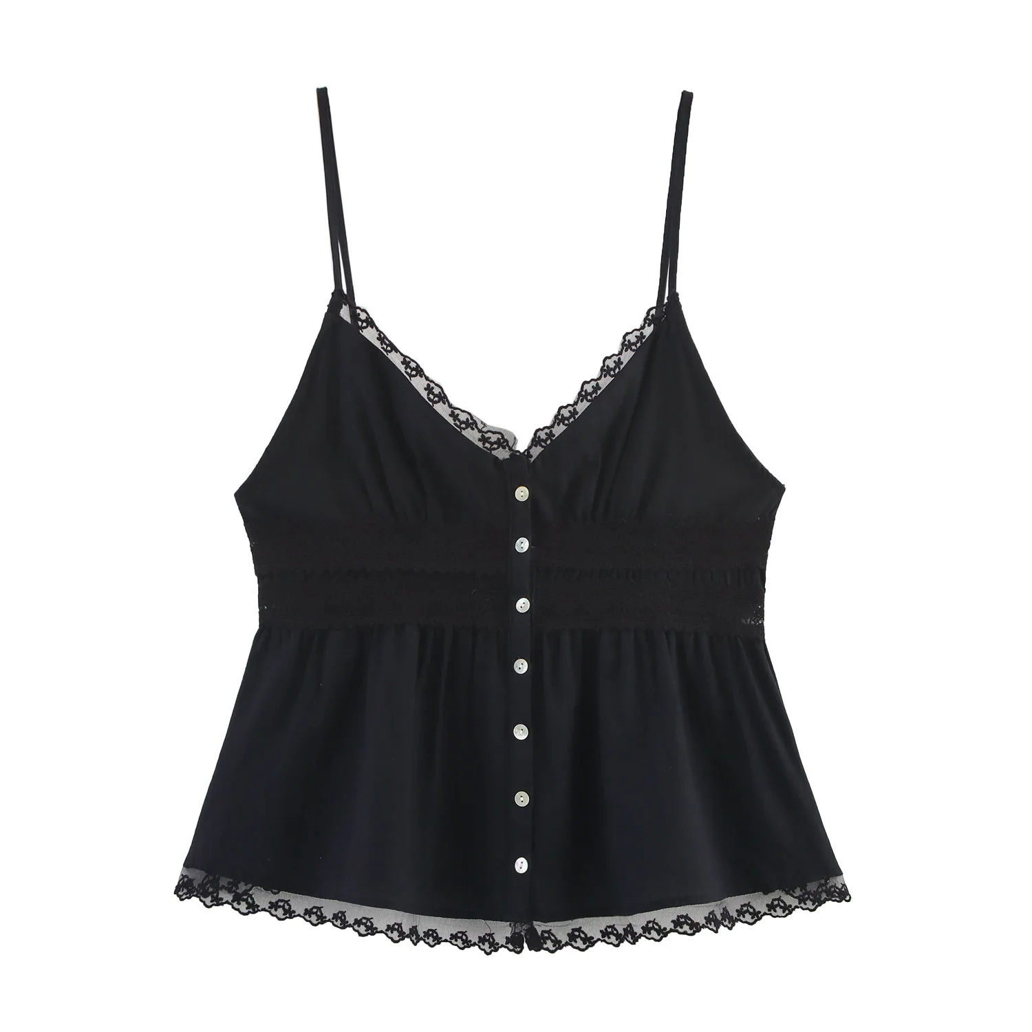 

european american clothing,INS Internet celebrity hot style,Embroidered lace vest top for women,Black white tank tops