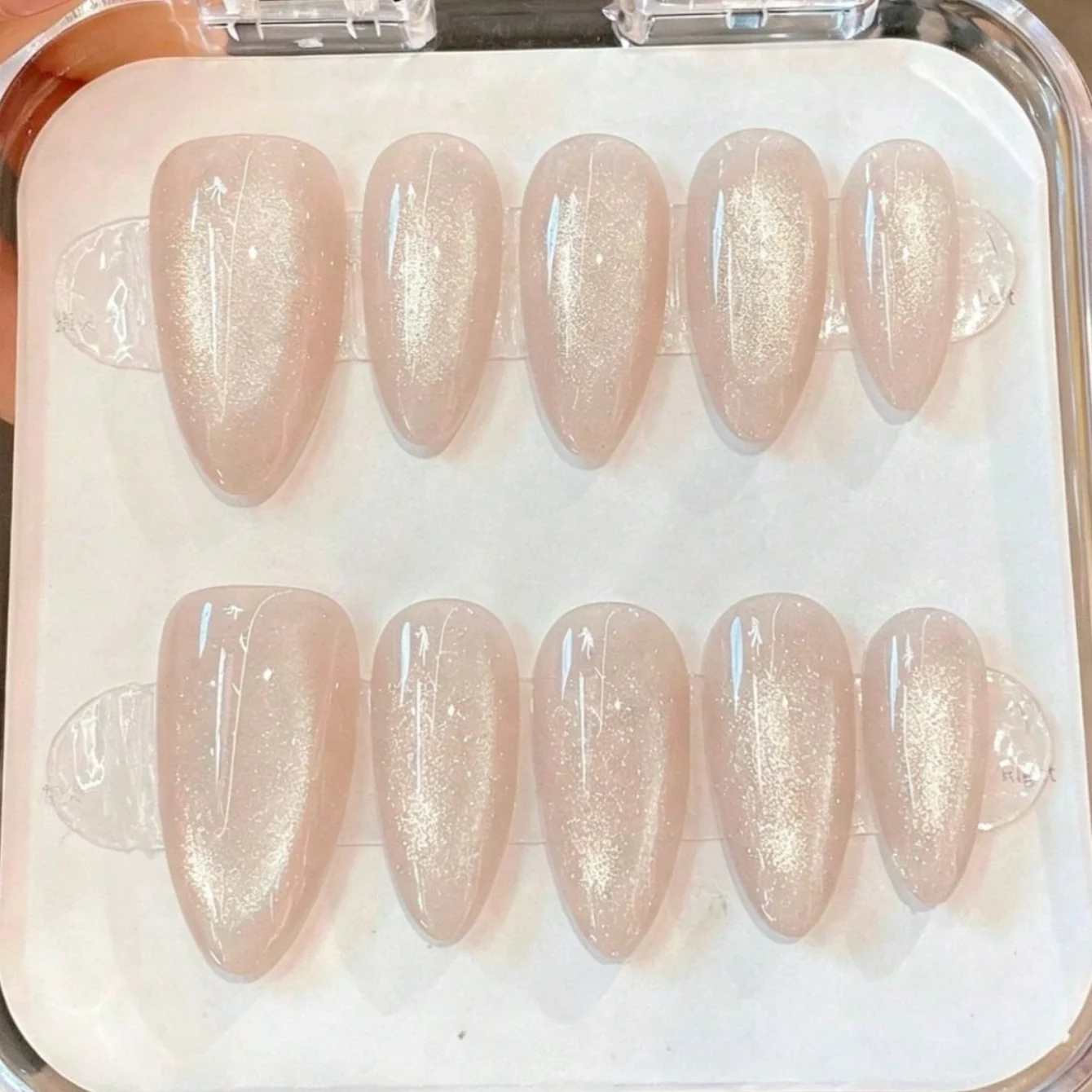 Nail Art Cat Eye - Medium Almond 10Pcs Press On Nails,