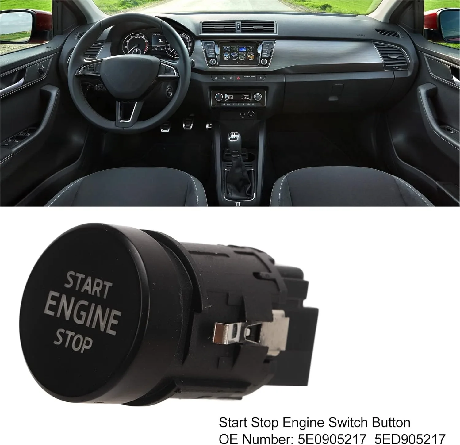 

NEW 5ED905217 Engine Start Push Button 2-Way Push Button Actuator Manual Operation, Popular Color, Replacement for 2015, 2014,