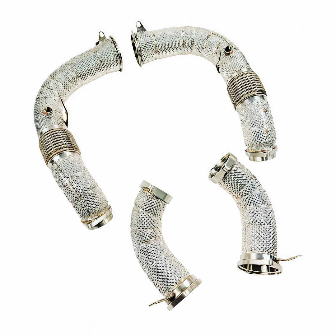 DEX Stainless Steel High Flow  Downpipe Exhaust With Heat Shield for 2024+ BM M5 G90 S68 4.4T