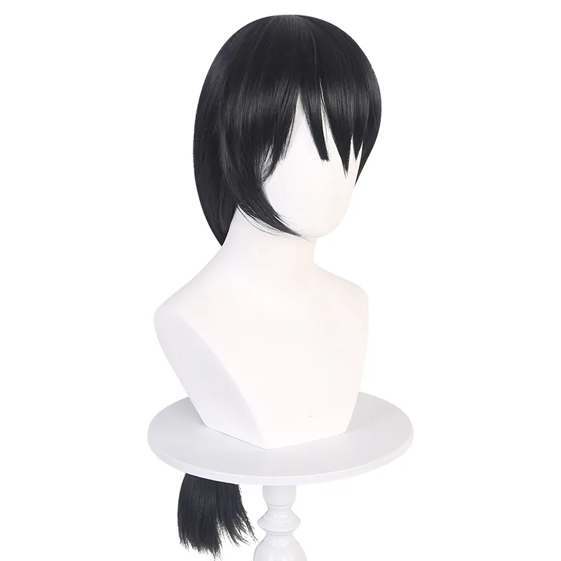 Syntetyczna Długa Pleciona Czarno-Niebieska Peruka Cosplay z Grubymi Skręcankami, Kostium na Imprezę, Włókno Odporne na Ciepło