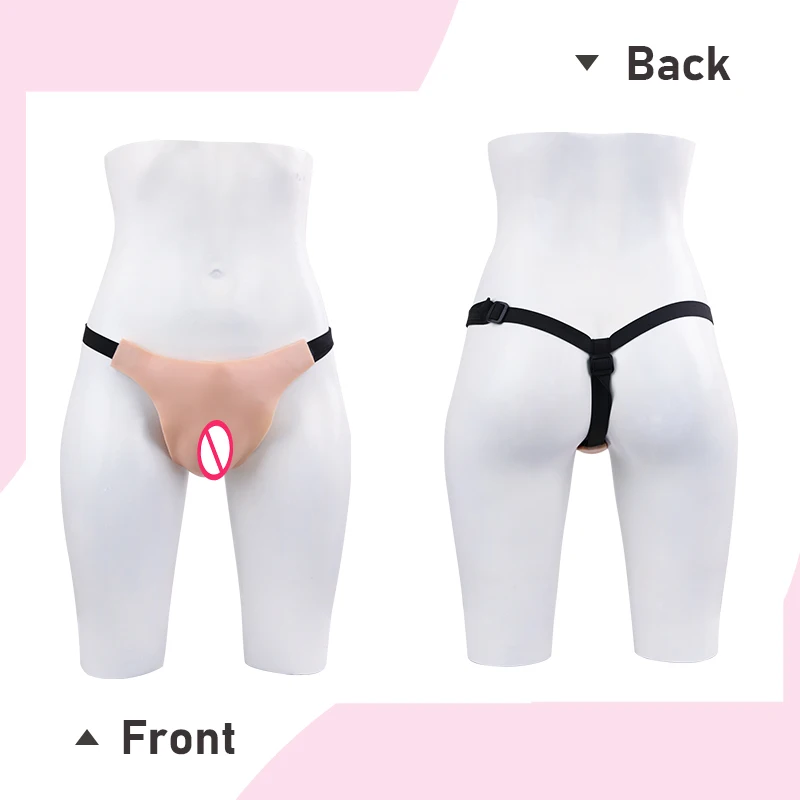 ONEFENG Adjustable Elastic Band Silicone Panties Gays Pussy Pants  Sexy Fake Vagina Form Crossdresser Transgender Shemale