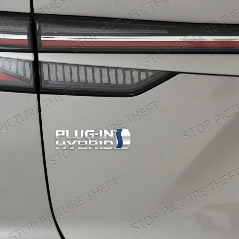 Liga de metal plug-in logotipo híbrido tronco do carro fender adesivo emblema lateral emblema para toyota rav4 camry rav4 prius prado C-HR hilux gr
