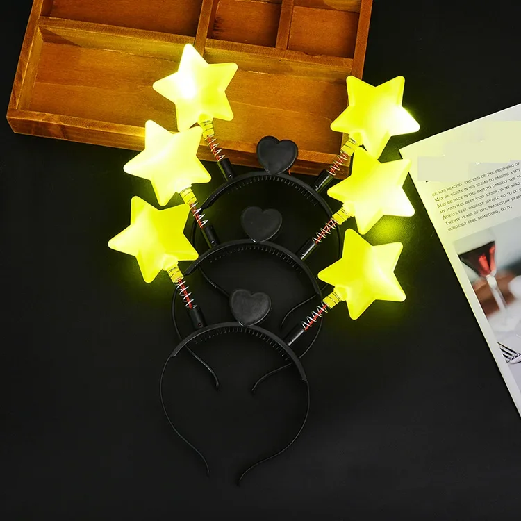 LED Headband Luminous Star  Hair Band  Children Adult Gift Toy   Light up Party Props     Christmas Decoration