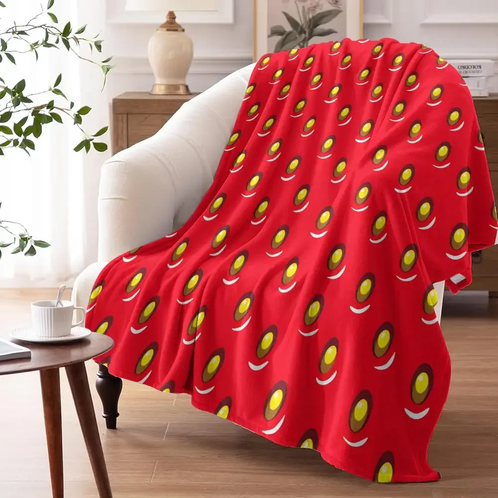 Vibrant Red and Green Pod Pattern Throw Blanket Cozy Sofa Bedding for Couch Decor dorm room essential blanket
